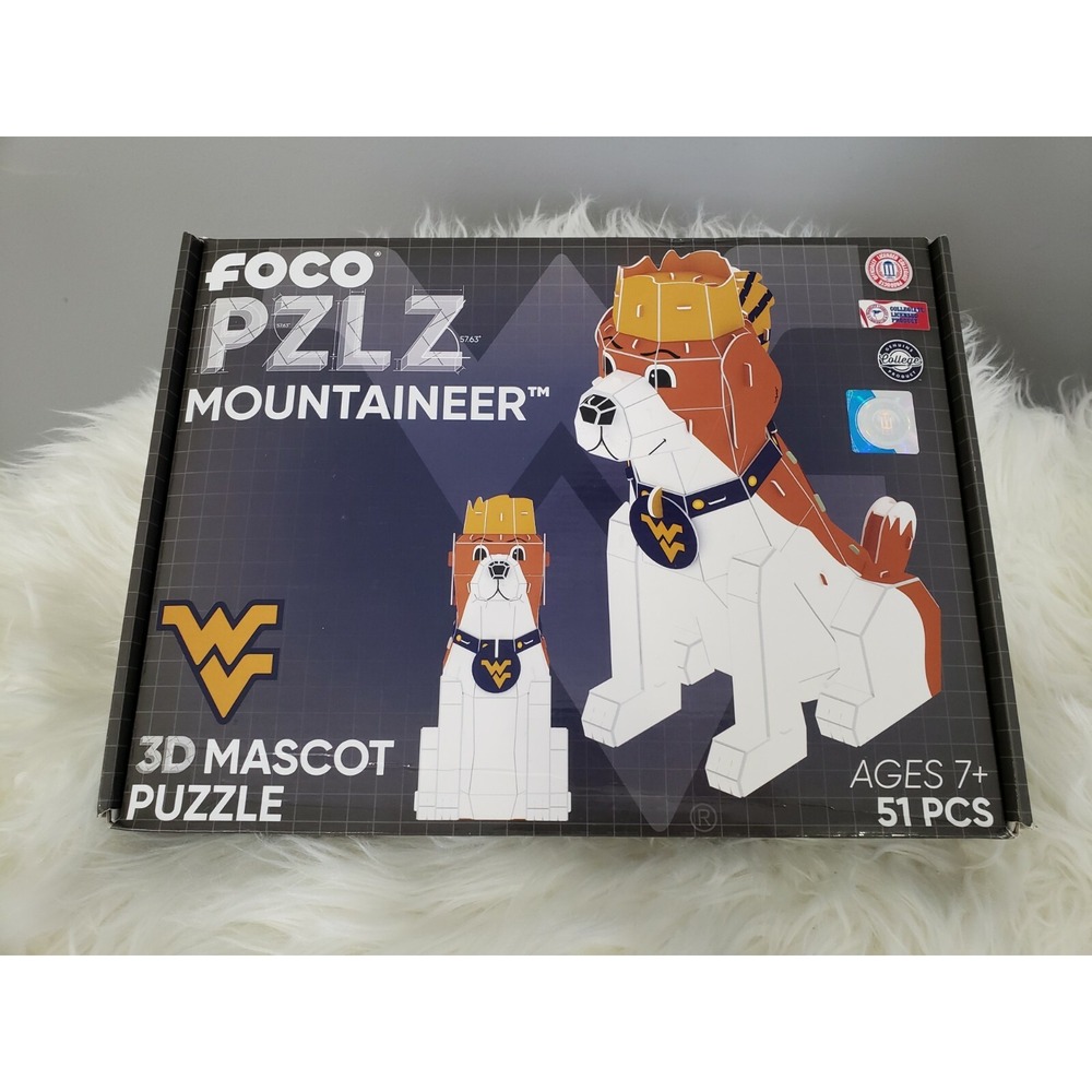 NEW WVU West Virginia Mountaineers Mascot Musket 3D Puzzle Foco Gift NCAA Dog‎